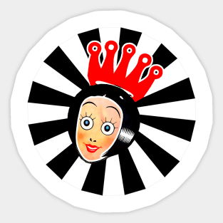 queen girl with red crown Sticker